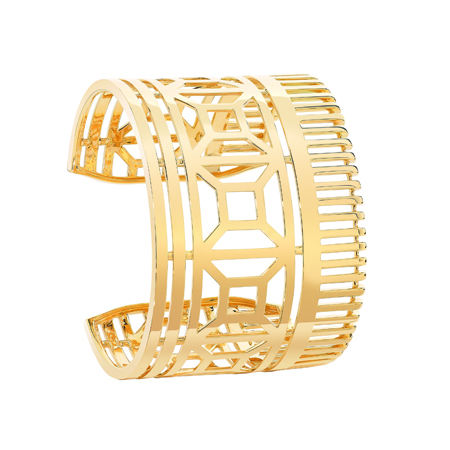Boucheron Quatre 黃K金寬版手鐲,NTD$1,120,000元。